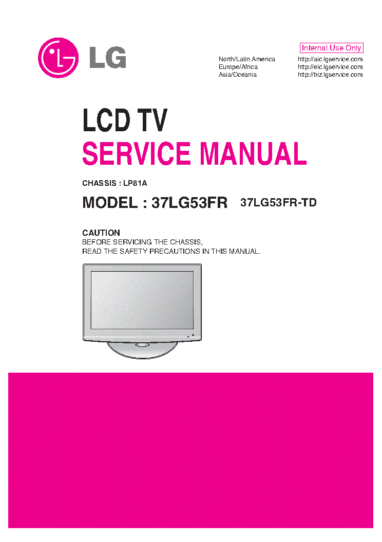 LG 37LG53FR-TD CHASSIS LP81A MFL41394449 service manual (1st page)