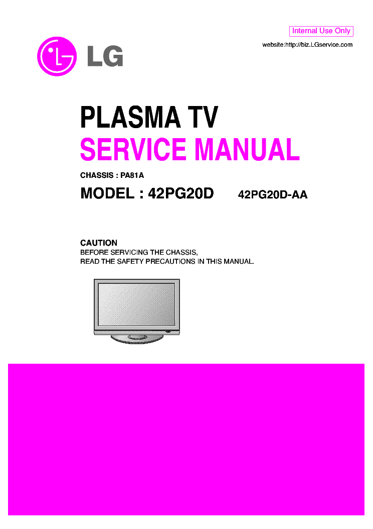 LG 40PG20D 42PG20D CHASSIS PA81A service manual (1st page)