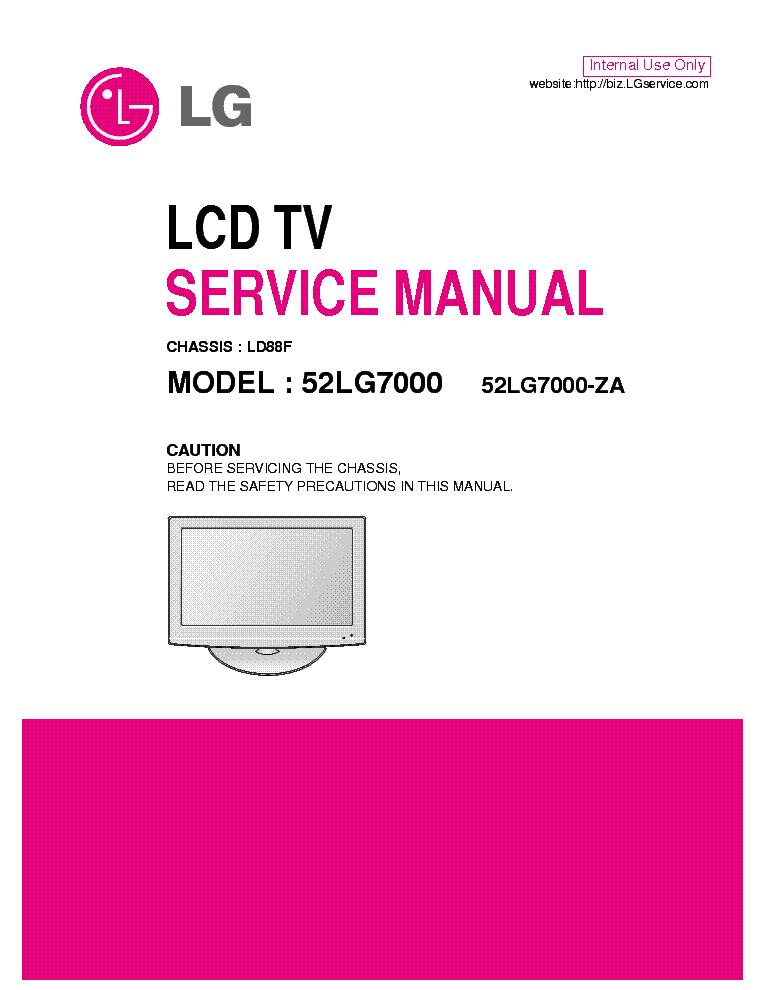 LG 42 52LG7000 ZA CHASSIS LD88F service manual (1st page)