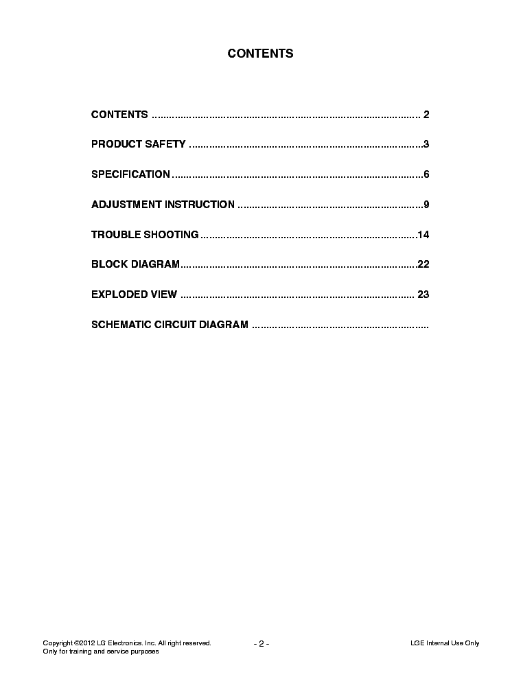 LG 42CS669C service manual (2nd page)