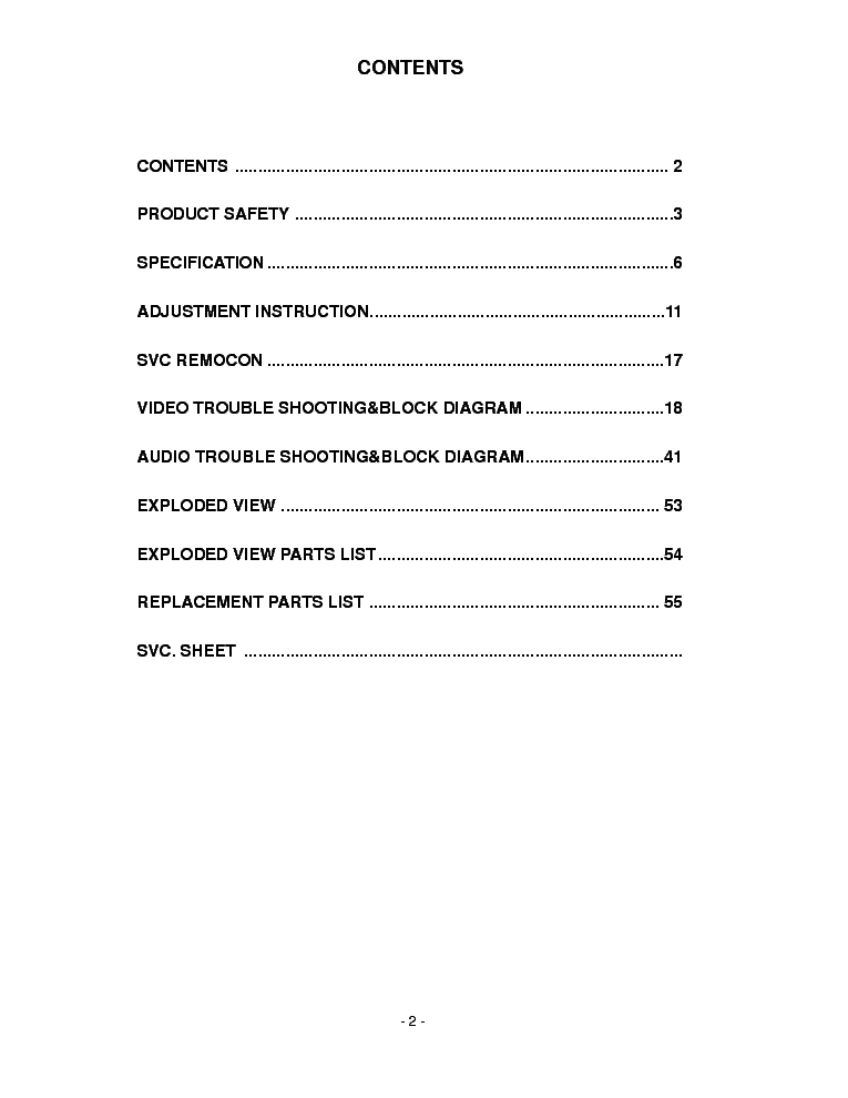 LG 42LB1DR service manual (2nd page)