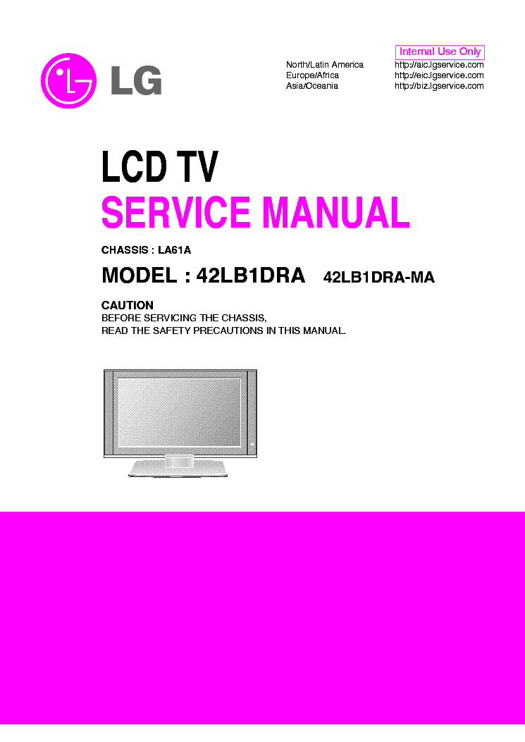 LG 42LB1DRA-MA CHASSIS LA61A service manual (1st page)