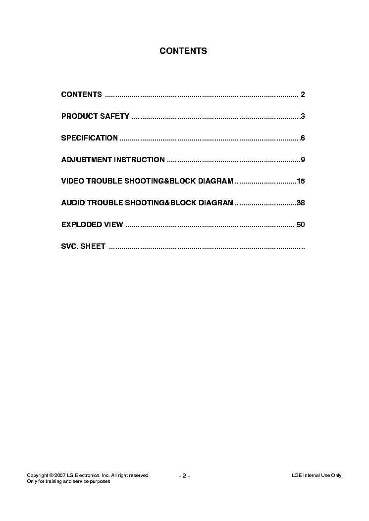 LG 42LB1DRA-MA CHASSIS LA61A service manual (2nd page)