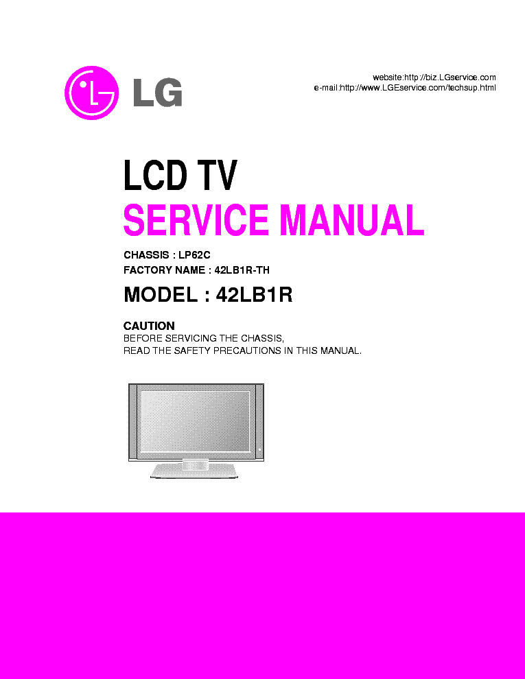 LG 42LB1R CH LP62C service manual (1st page)