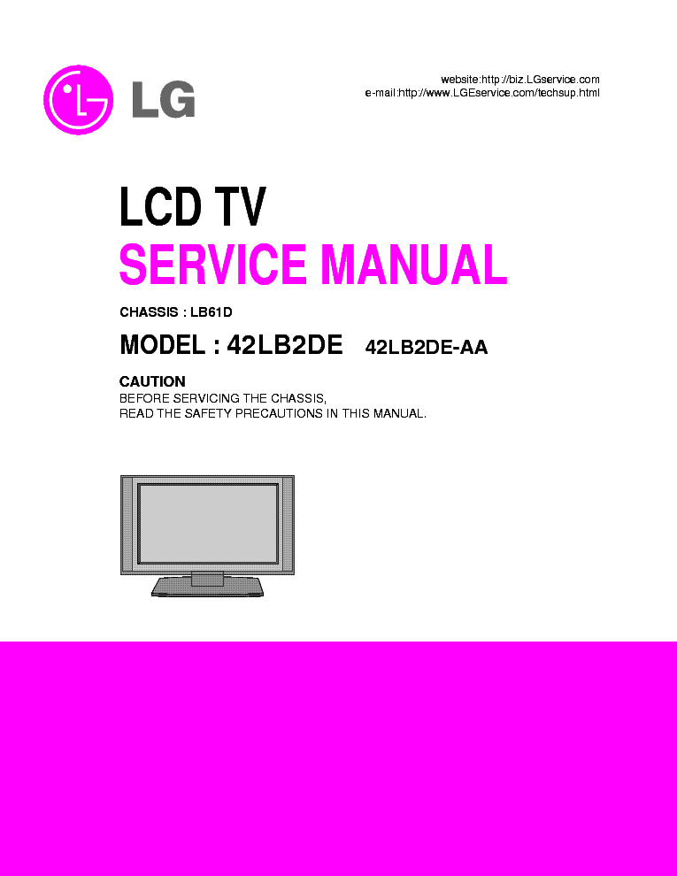 LG 42LB2DE-AA CHASSIS LB61D service manual (1st page)