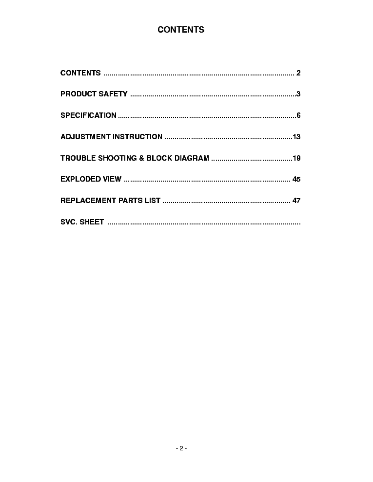 LG 42LB5D LA-73A CHASSIS SM service manual (2nd page)