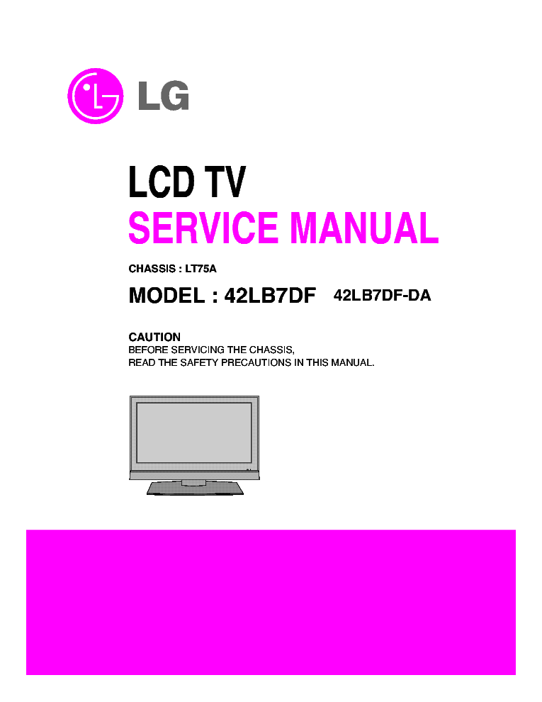 LG 42LB7DF-DA CHASSIS LT75A service manual (1st page)