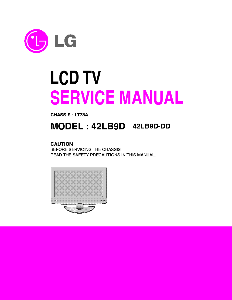LG 42LB9D-DD CHASSIS LT73A service manual (1st page)
