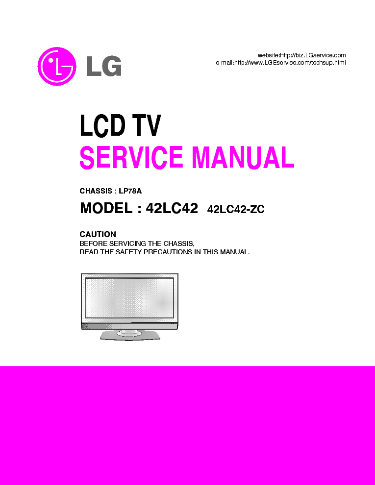 LG 42LC42 service manual (1st page)