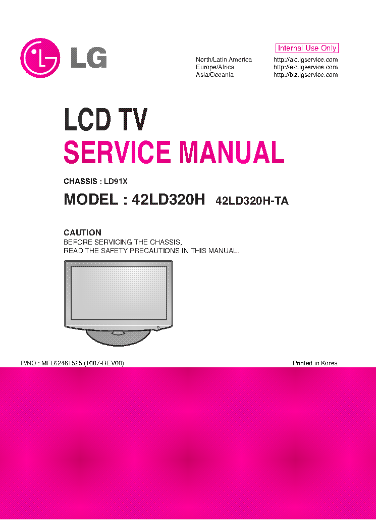 LG 42LD320H-TA CHASSIS LD91X service manual (1st page)