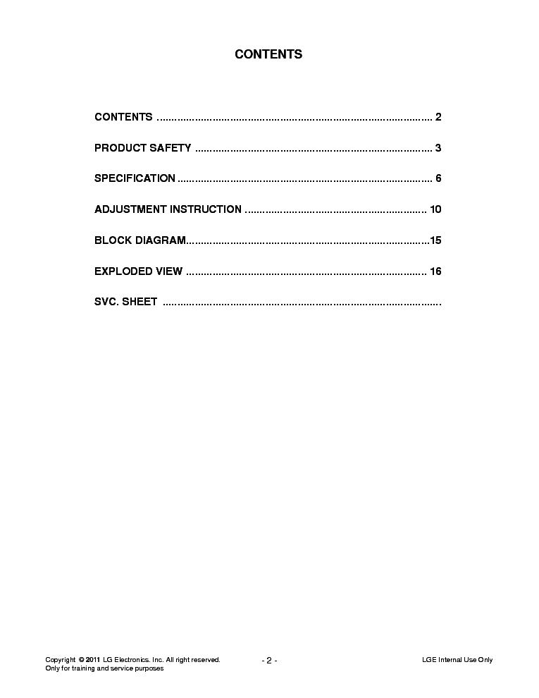 LG 42LD420C-SA CHASSIS LJ01B service manual (2nd page)