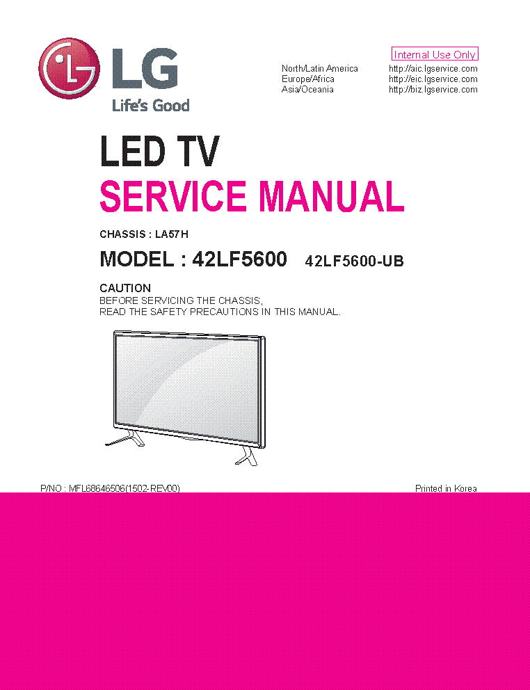 LG 42LF5600 SM CHASSIS LA57H service manual (1st page)