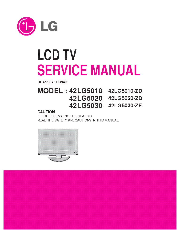 LG 42LG5010,42LG5020,42LG5030 CHASSIS LD84D service manual (1st page)