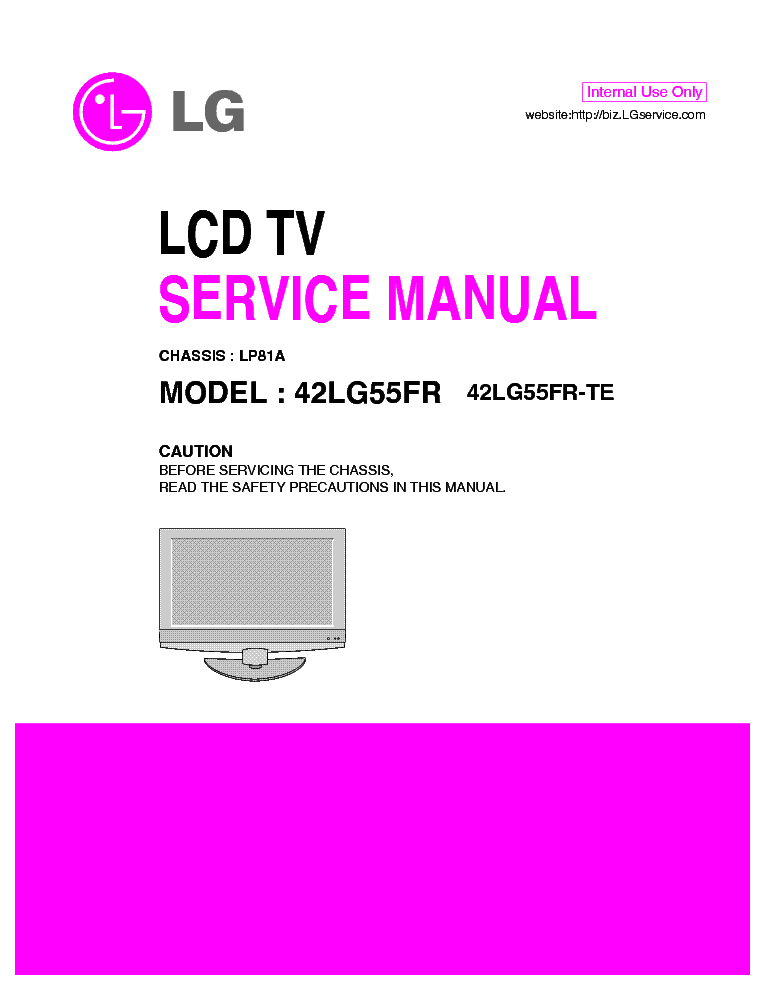 LG 42LG55FR-TE CHASSIS LP81A MFL41394445 service manual (1st page)