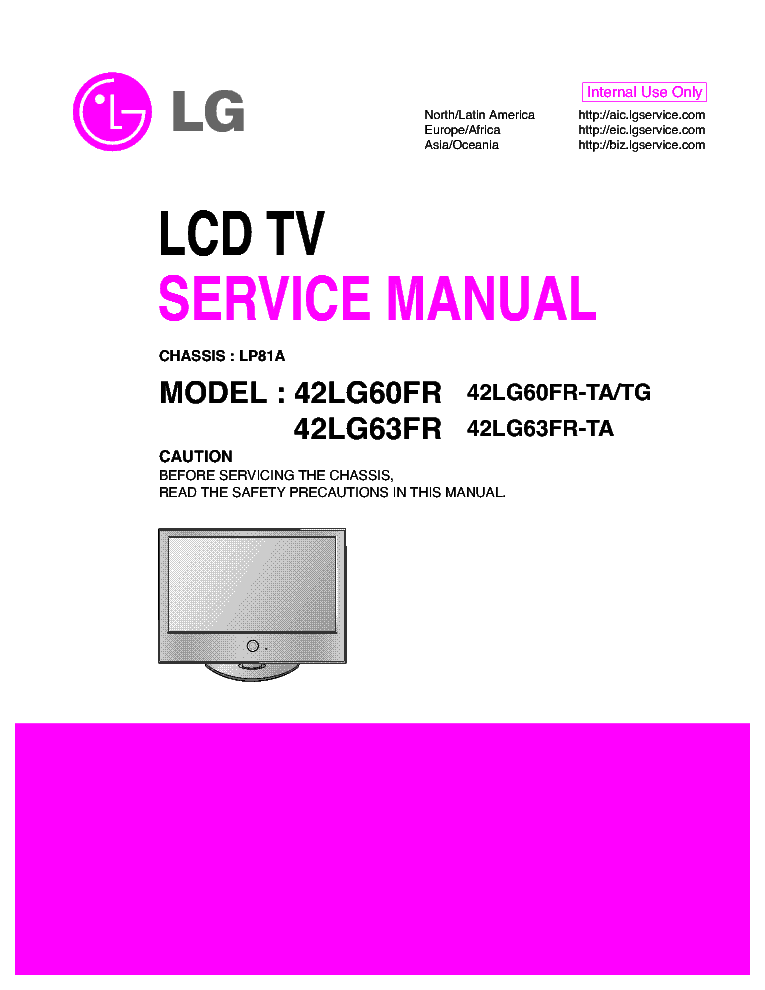 LG 42LG60FR-SERIES service manual (1st page)