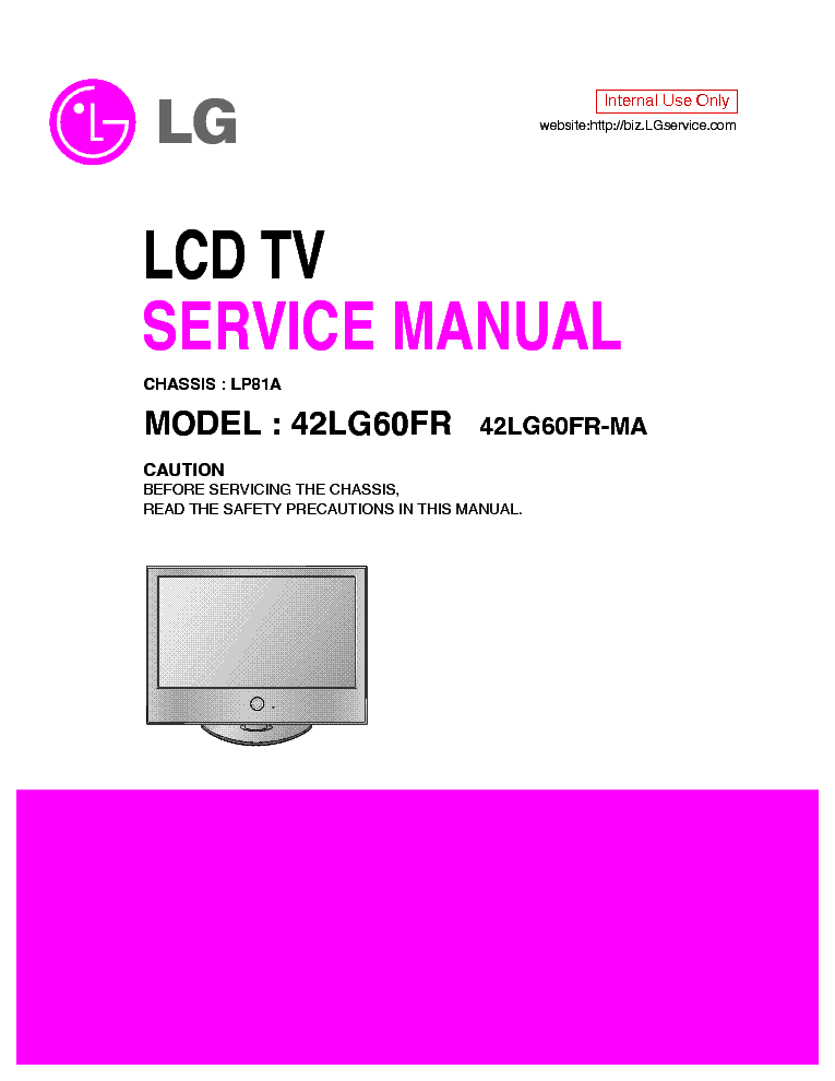 LG 42LG60FR LP81A MFL41394426 service manual (1st page)