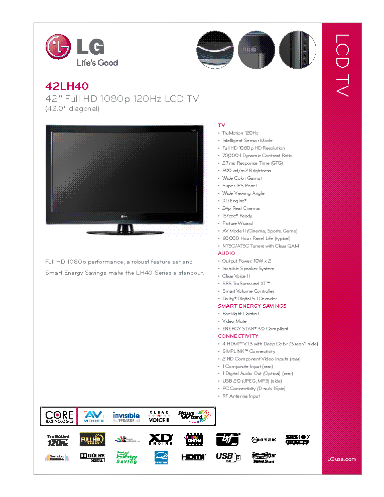 LG 42LH40 SCH  service manual (1st page)