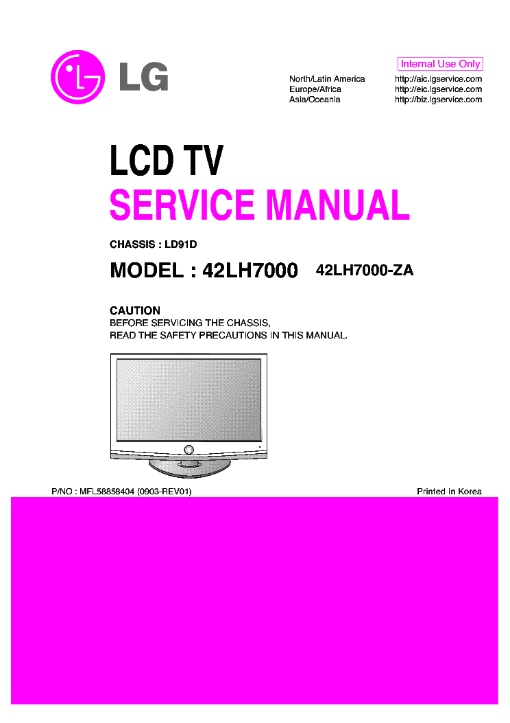 LG 42LH7000 service manual (1st page)