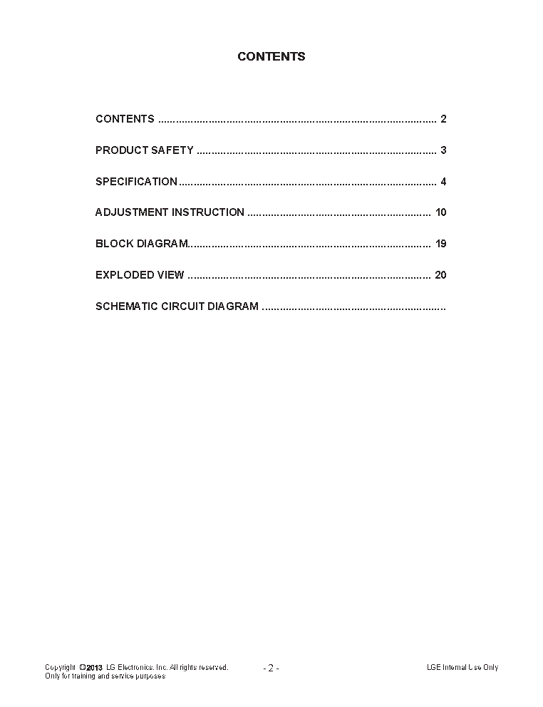 LG 42LN5200-SA CHASSIS LJ36B MFL67711912 1307-REV00 service manual (2nd page)