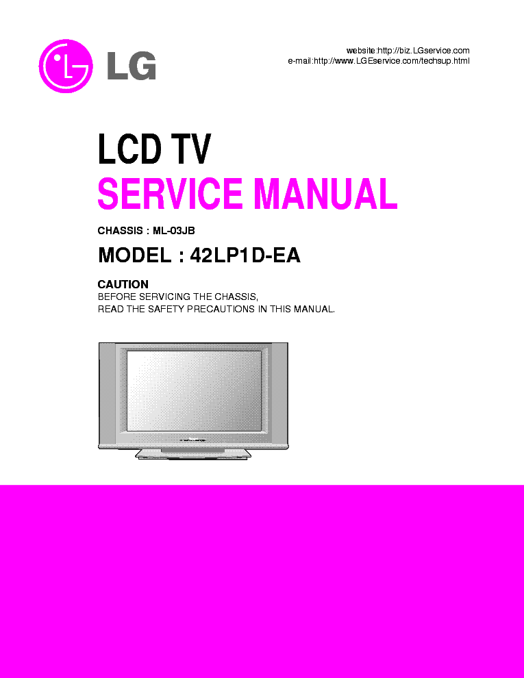 LG 42LP1D-EA CHASSIS ML-03JB service manual (1st page)