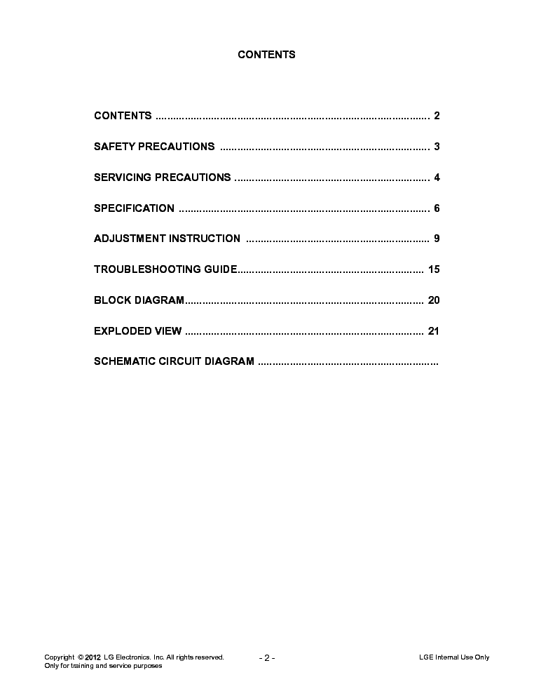 LG 42LT360C-ZA CHASSIS LD2AC MFL67368108 service manual (2nd page)