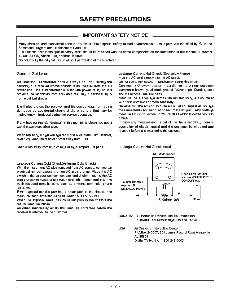 LG 42PC5DH-UL CHASSIS PA75C MFL39961612 service manual (2nd page)