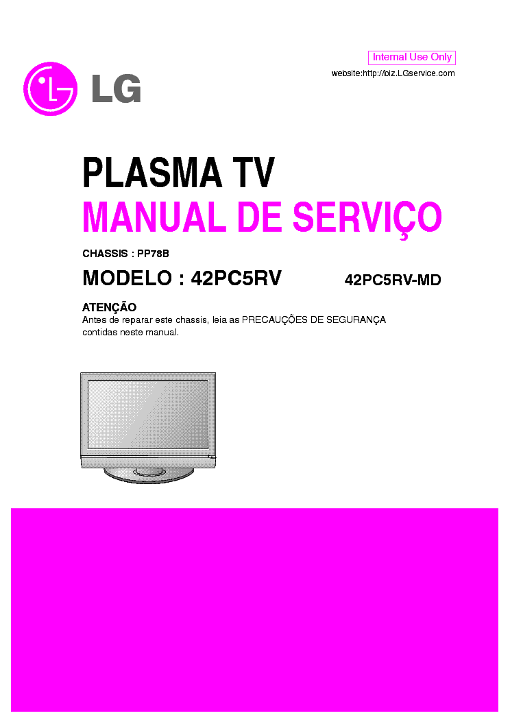 LG 42PC5RV CH PP78B SM service manual (1st page)
