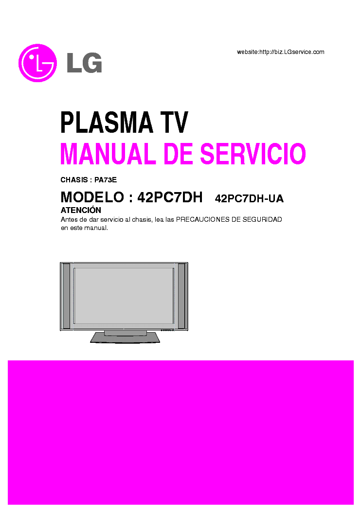 LG 42PC7DH CH PA73E SM service manual (1st page)