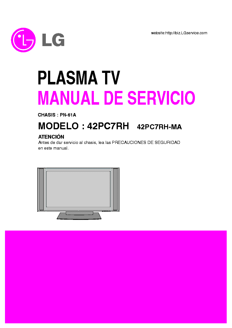 LG 42PC7RH CHASSIS PN61A SM service manual (1st page)