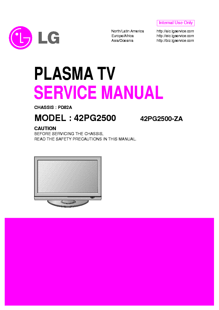 LG 42PG2500 PD82A service manual (1st page)