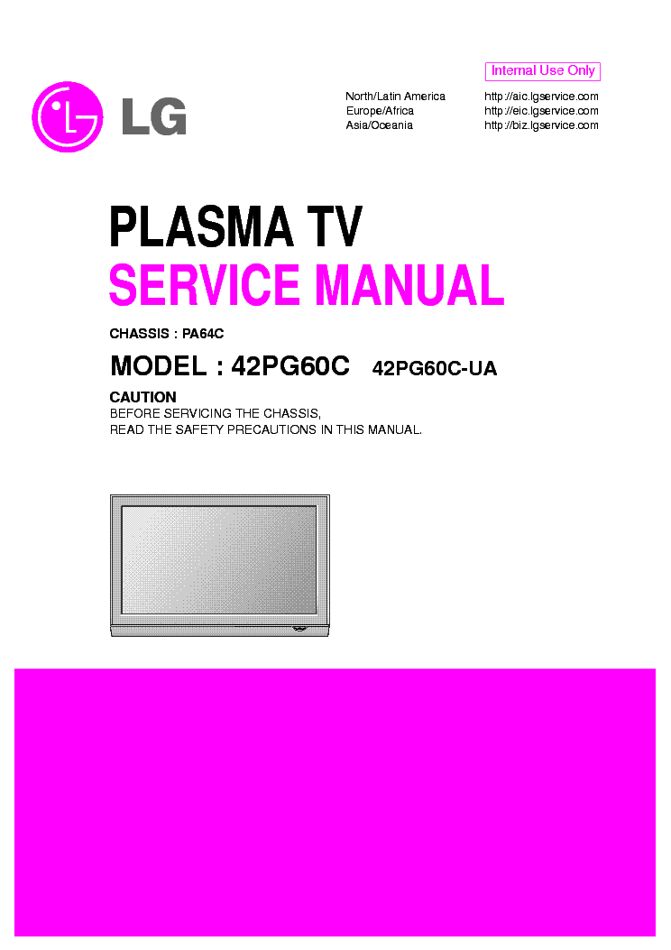 LG 42PG60C-UA CHASSIS PA64C service manual (1st page)