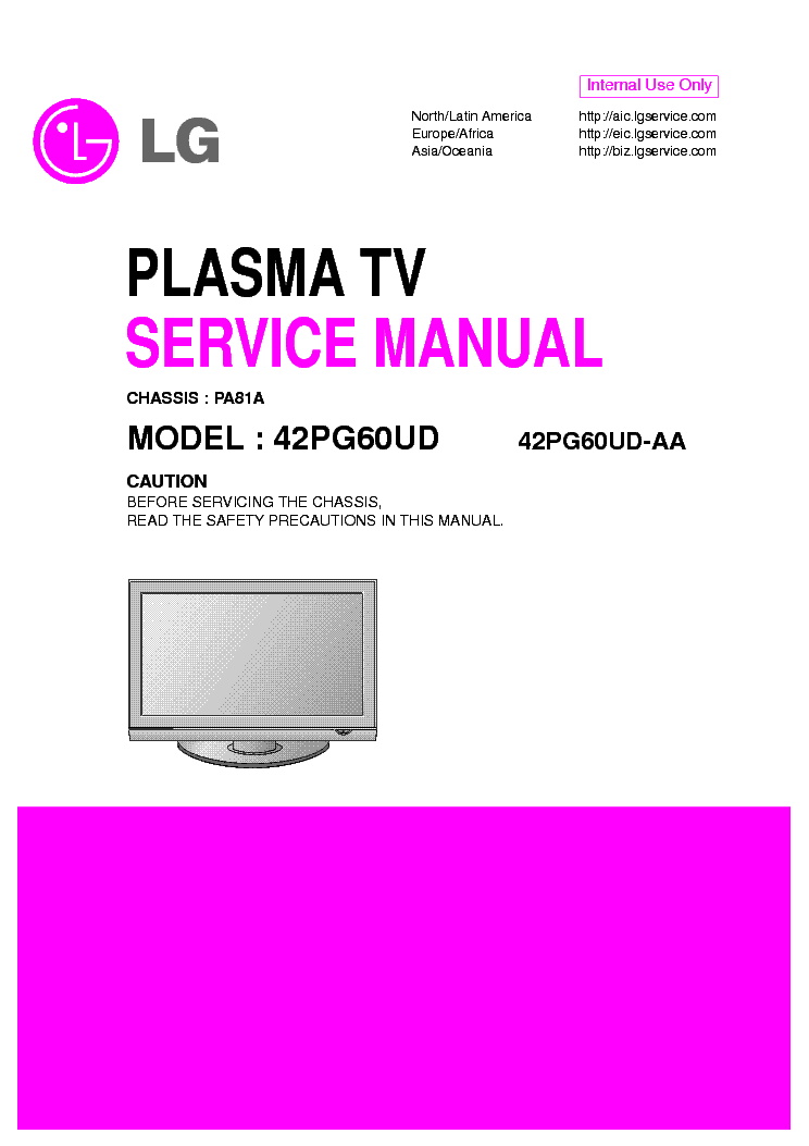 LG 42PG60UD AA CHASSIS PA81A service manual (1st page)