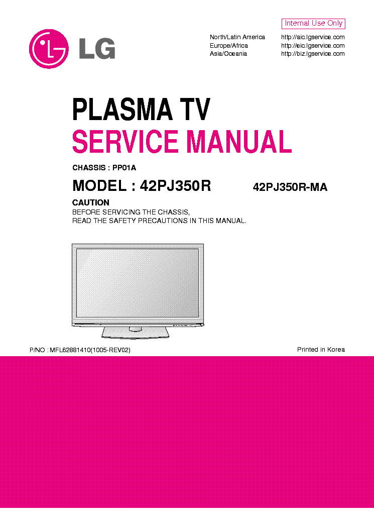 LG 42PJ350R-MA CHASSIS PP01A service manual (1st page)