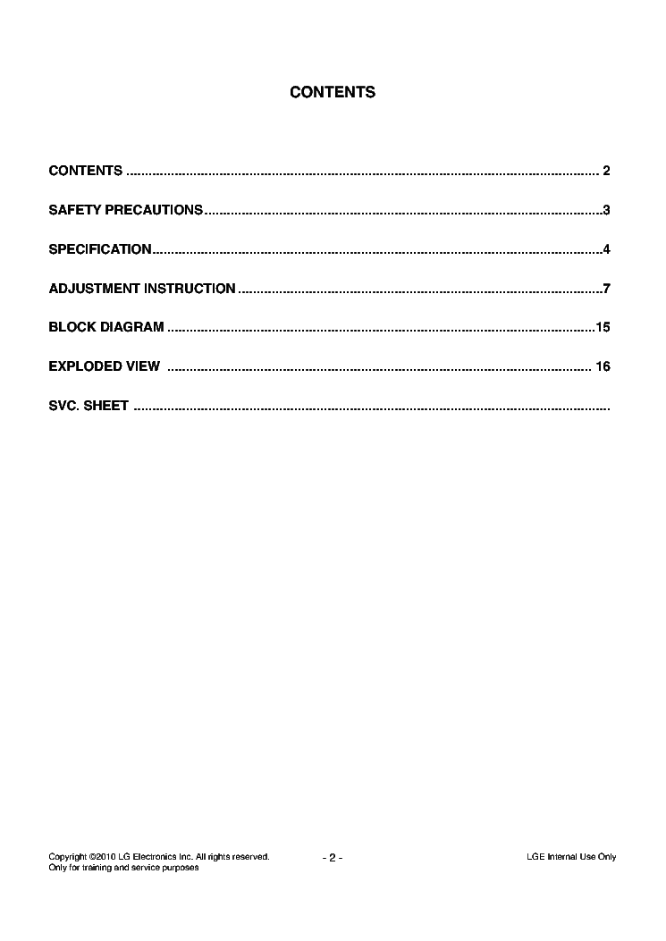 LG 42PJ350R-ZA 42PJ351R-ZC 42PJ352R-ZD 42PJ353-ZB CHASSIS PP01B service manual (2nd page)