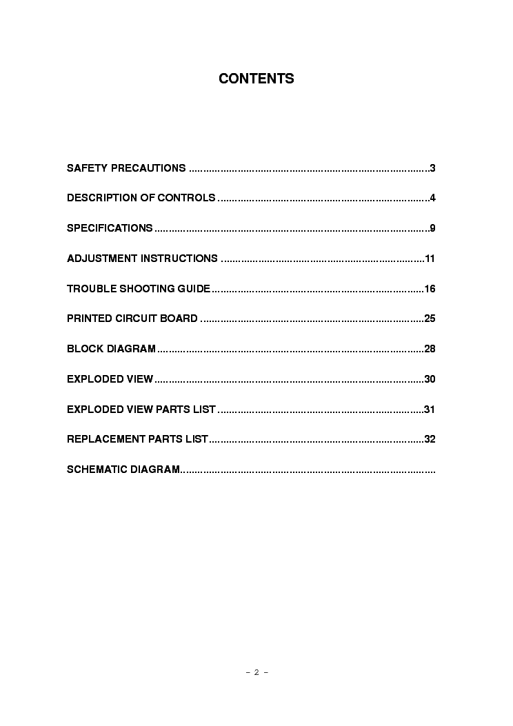 LG 42PM3MVA-ZA service manual (2nd page)