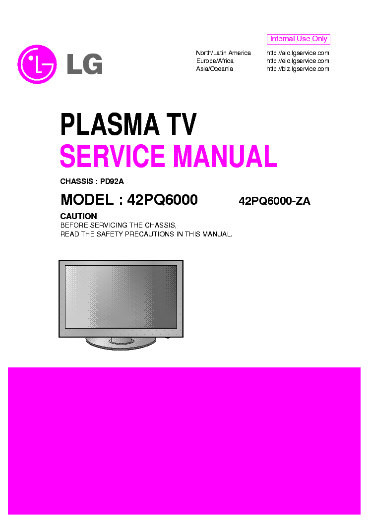 LG 42PQ6000 service manual (1st page)