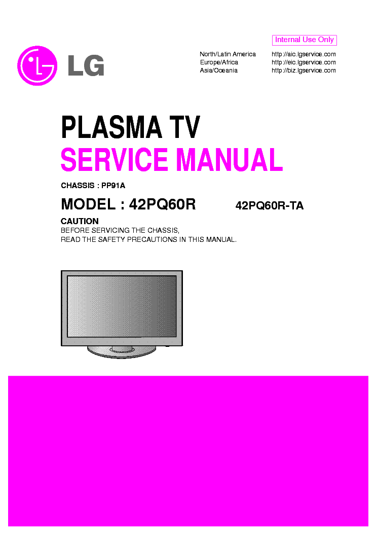 LG 42PQ60R CH PP91A service manual (1st page)