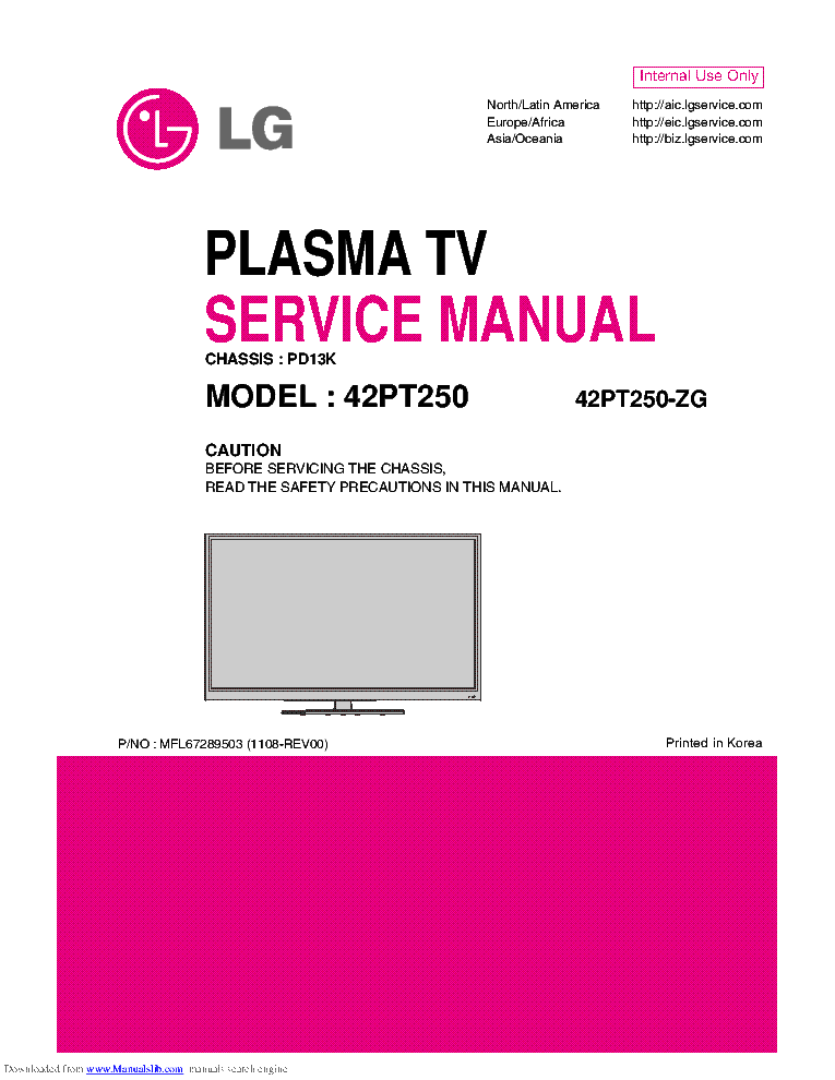 LG 42PT250 Y SUS BOARD 50R3 SERVICE MANUAL service manual (1st page)