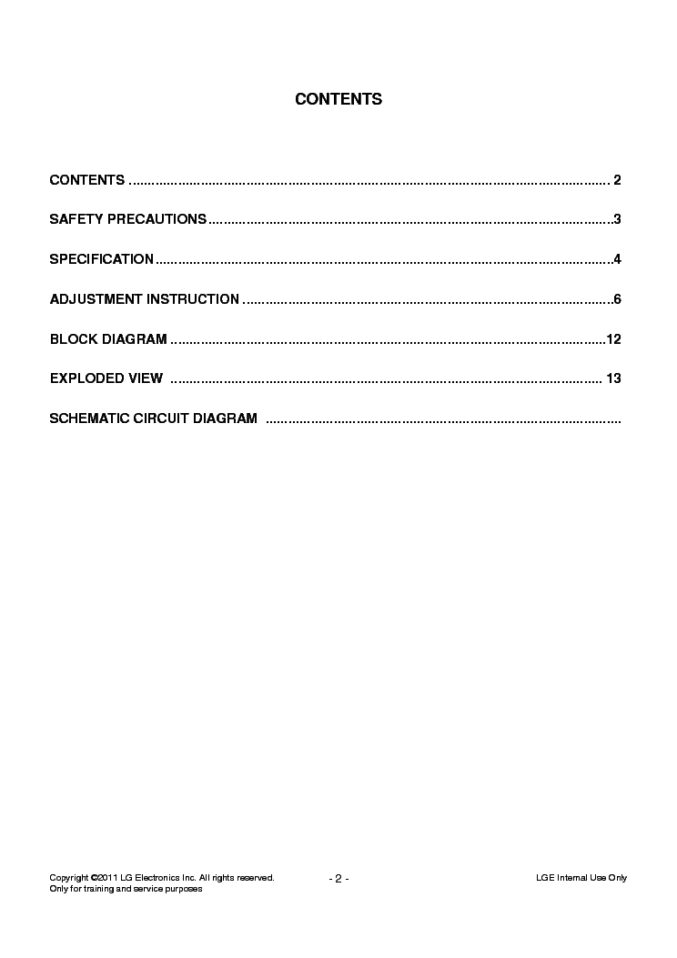 LG 42PT560R-TD CHASSIS PP11S service manual (2nd page)