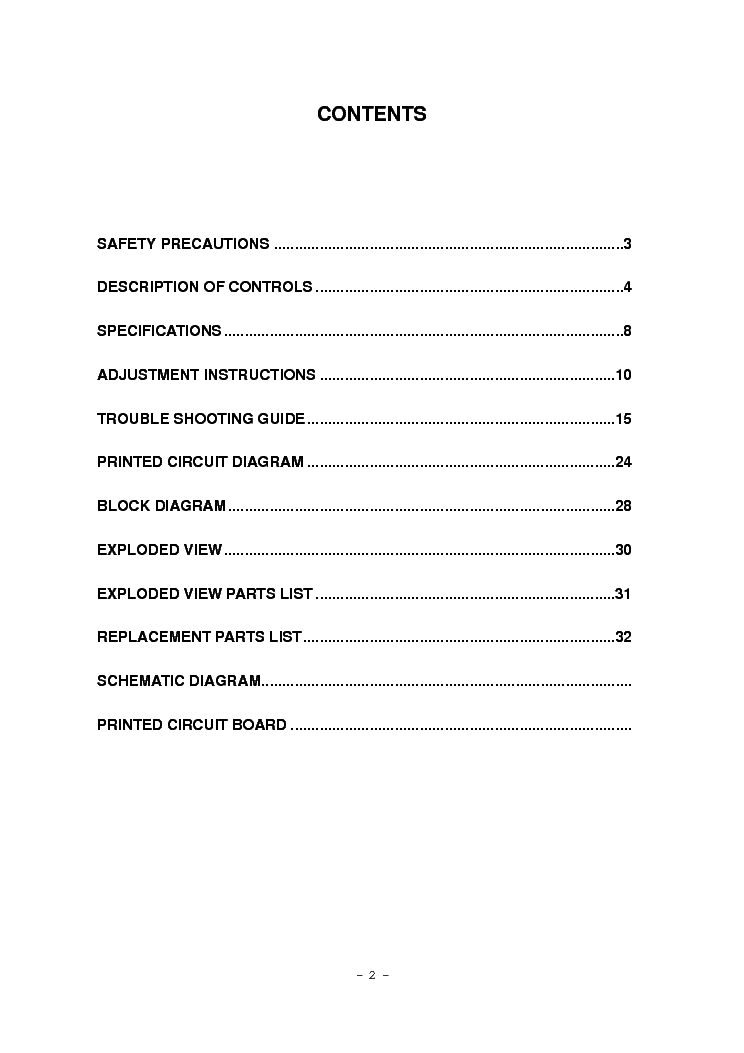 LG 42PX4DV-EA service manual (2nd page)