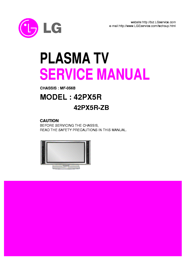 LG 42PX5R CH MF-056B SM service manual (1st page)
