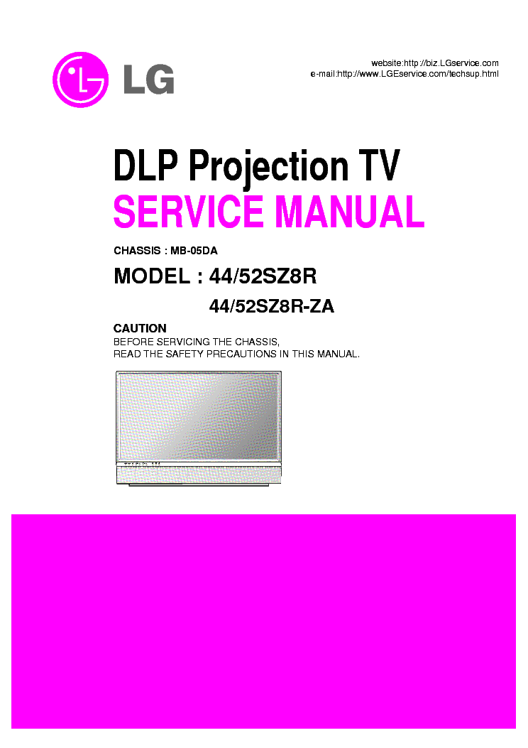 LG 44 52SZ8R ZA CHASSIS MB-05DA SM service manual (1st page)