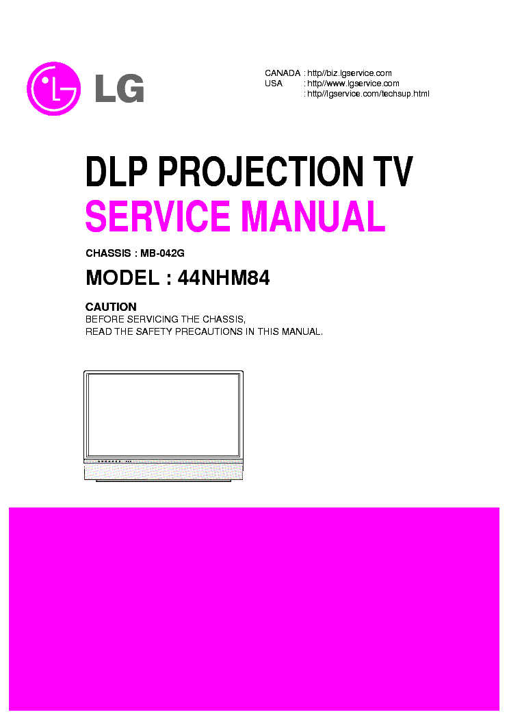 LG 44NHM84 CHASSIS MB 042G service manual (1st page)