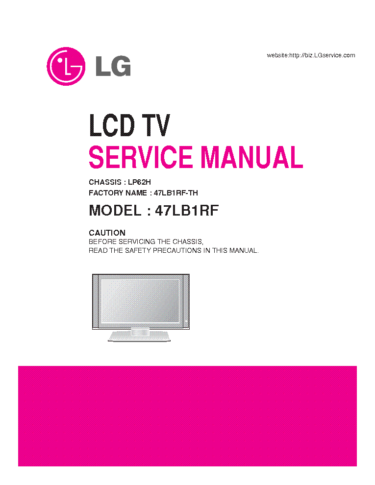 LG 47LB1RF-TH CHASSIS LP62H MFL36766502 service manual (1st page)