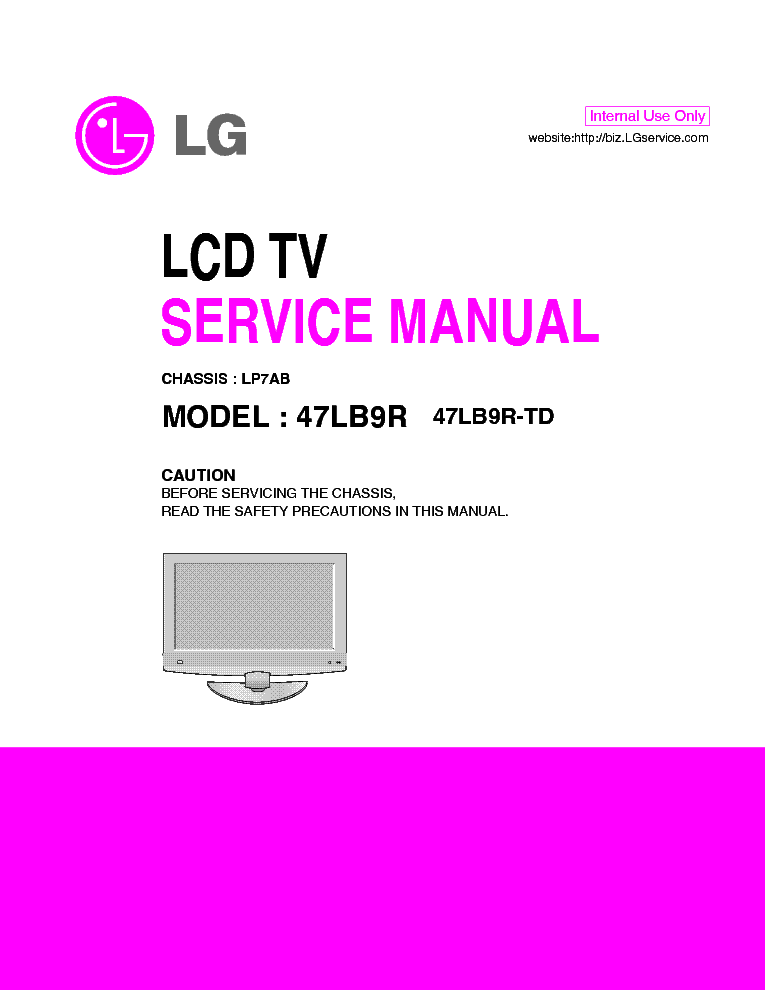 LG 47LB9R1-TD CHASSIS LP7AB service manual (1st page)