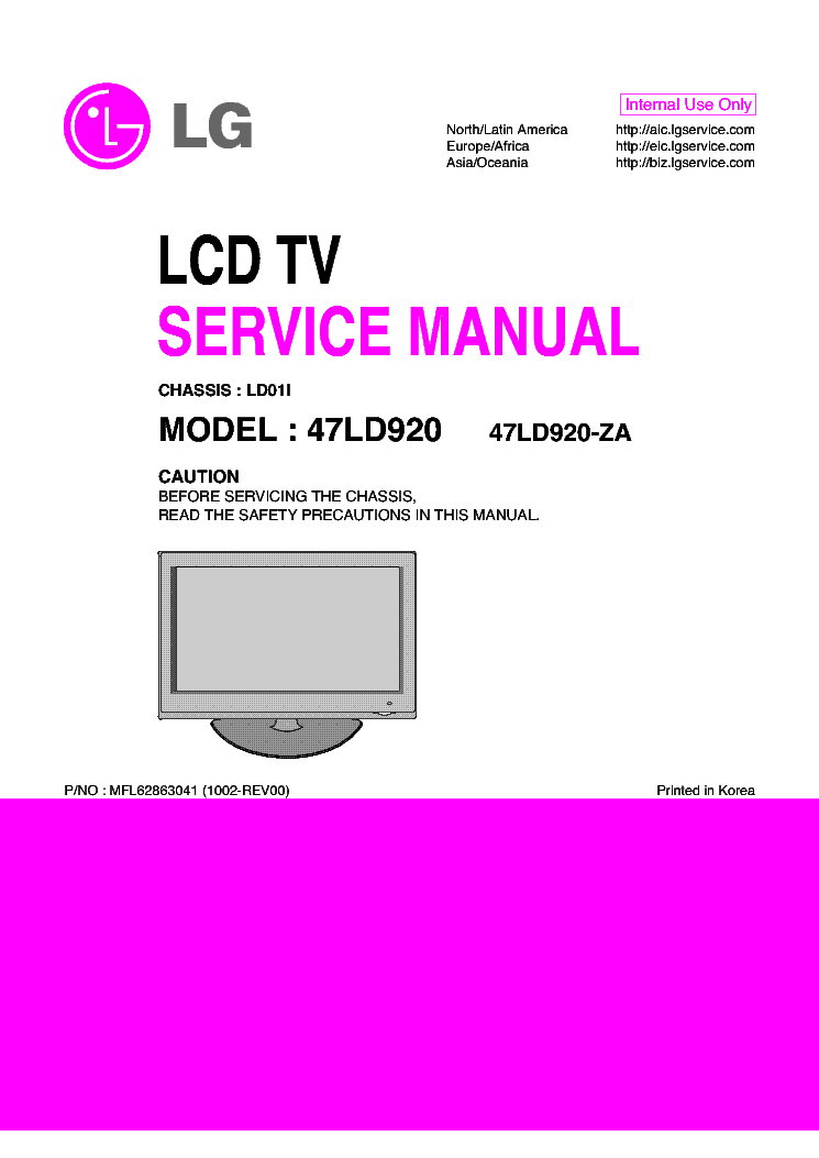 LG 47LD920-ZA CHASSIS LD01I service manual (1st page)