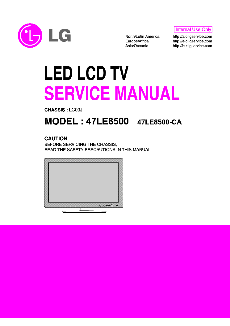 LG 47LE8500-CA CHASSIS LC03J service manual (1st page)