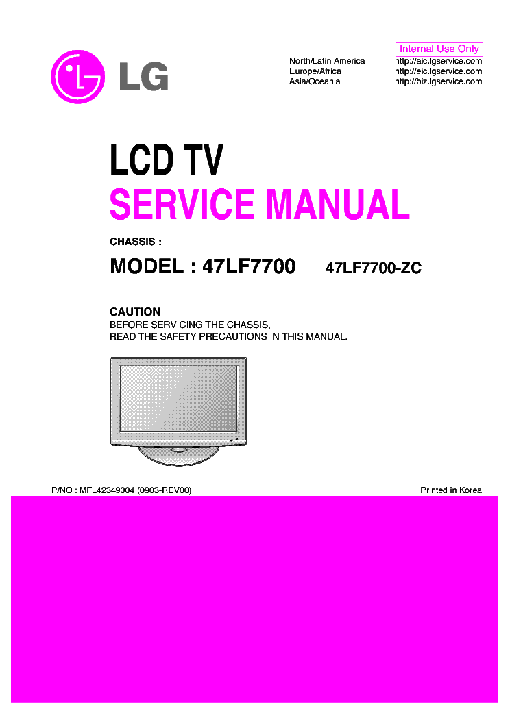 LG 47LF7700 SM service manual (1st page)