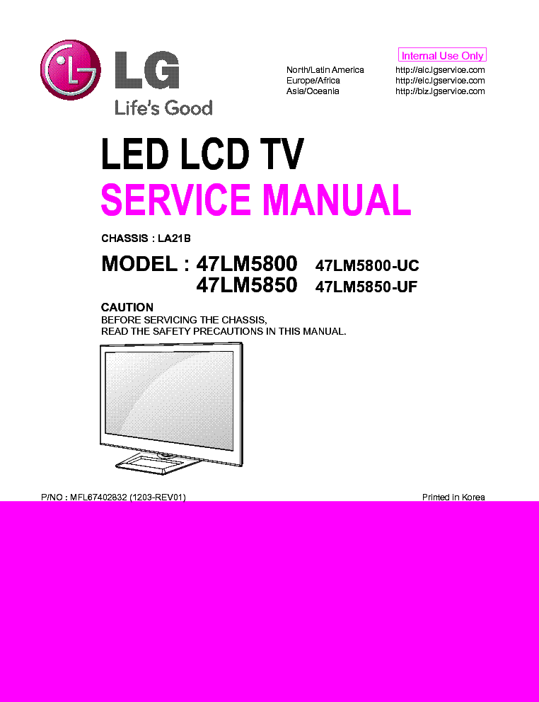 LG 47LM5800-UC 47LM5850-UF CH.LA21B service manual (1st page)