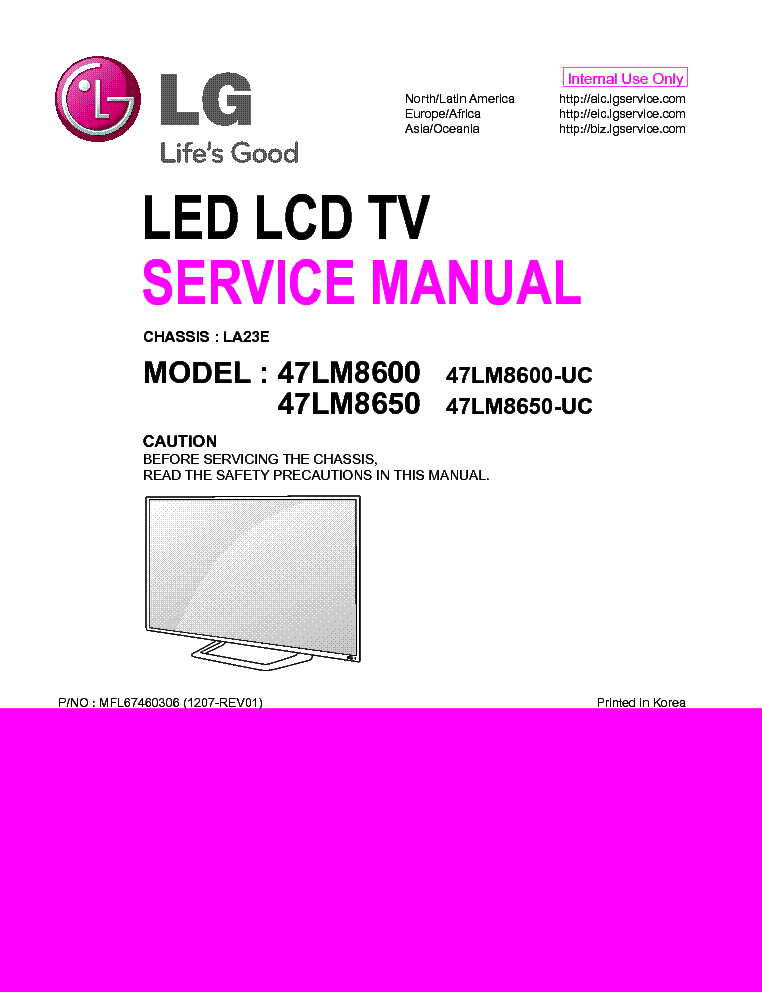 LG 47LM8600-UC 47LM8650-UC CH.LA23E service manual (1st page)